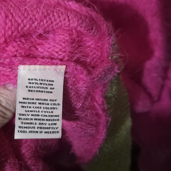 Juicy Couture Pink Fuzzy Sweater with Gold Trim - Picture 4 of 4